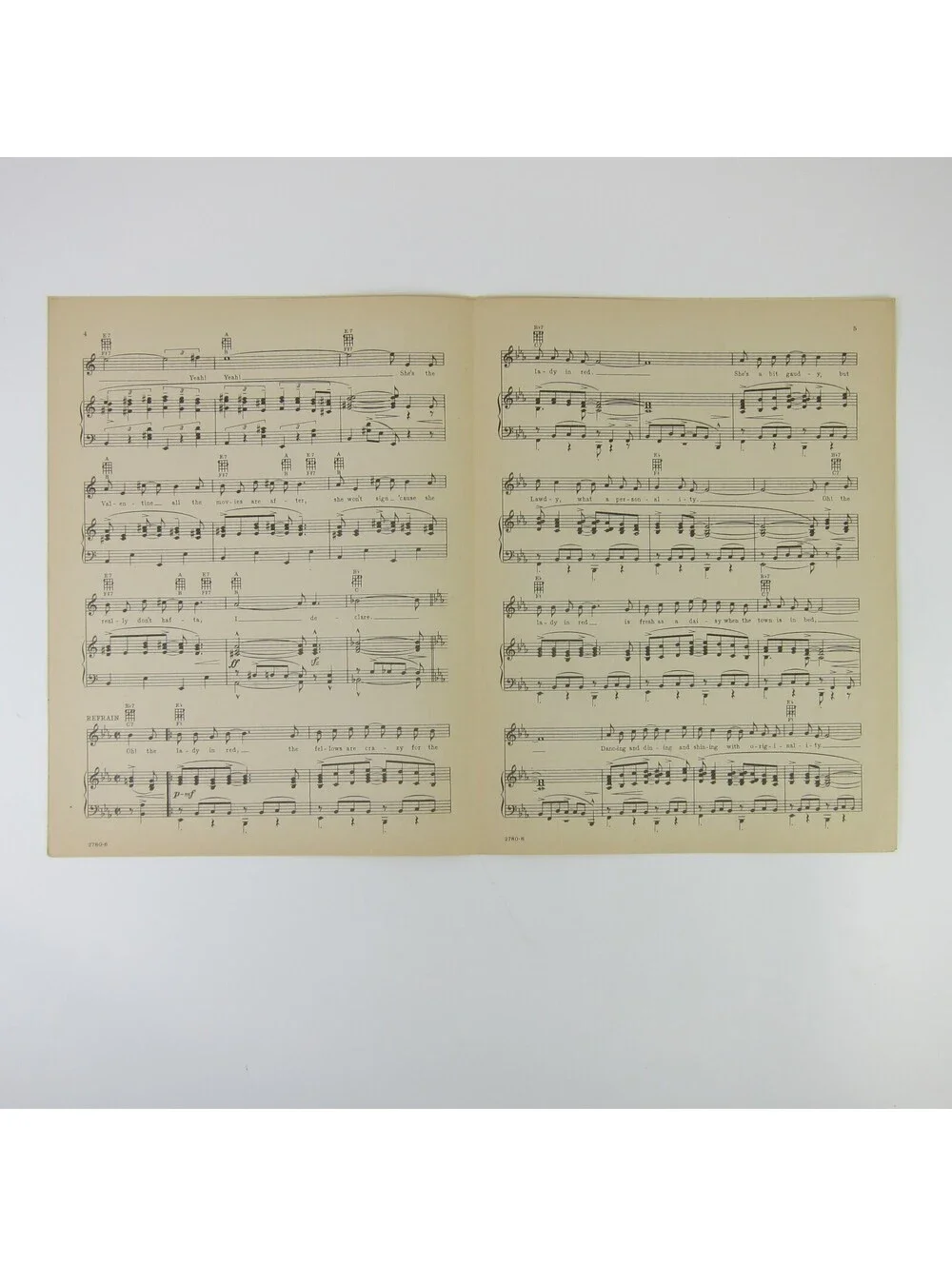Sheet Music The Lady In Red Caliente Dolores Del Rio Pat O'brien Vintage 1935